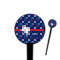 Texas Polka Dots 4" Round Plastic Food Picks - Black - Single Sided (Personalized)