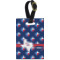 Texas Polka Dots Plastic Luggage Tag - Rectangular w/ Monogram