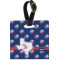 Texas Polka Dots Plastic Luggage Tag - Square w/ Monogram