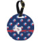 Texas Polka Dots Plastic Luggage Tag - Round (Personalized)