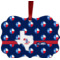Texas Polka Dots Metal Frame Ornament - Double Sided w/ Monogram