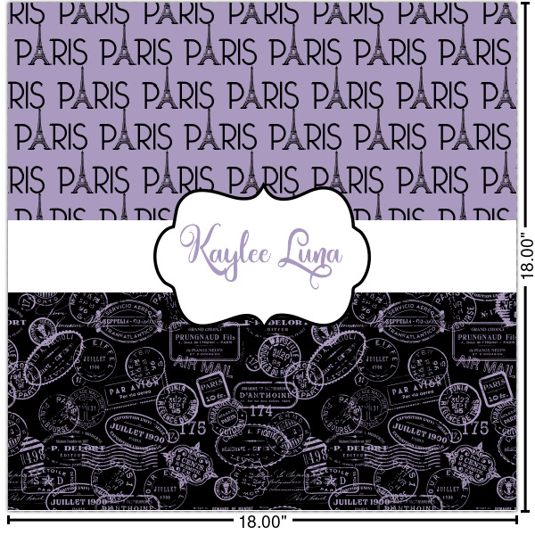 Custom Paris Bonjour and Eiffel Tower Cabinet Decal - Medium (Personalized)