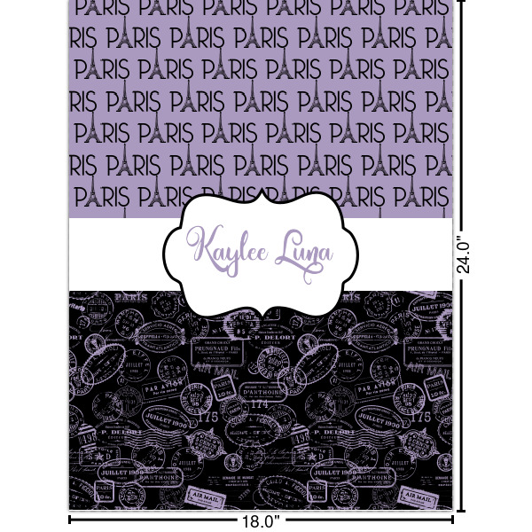 Custom Paris Bonjour and Eiffel Tower Cabinet Decal - Large (Personalized)