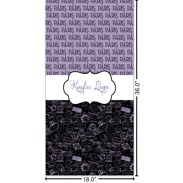 Custom Paris Bonjour and Eiffel Tower Cabinet Decal - XLarge (Personalized)