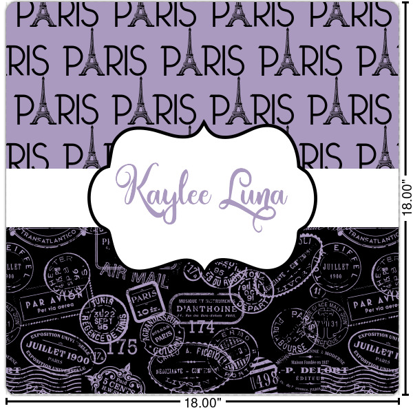 Custom Paris Bonjour and Eiffel Tower Square Decal - Large (Personalized)