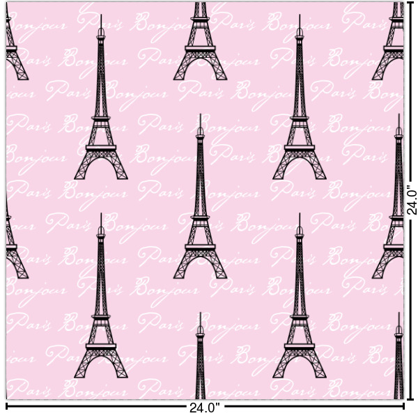 Custom Paris Bonjour and Eiffel Tower Wallpaper & Surface Covering (Peel & Stick 24"x 24" Sample)