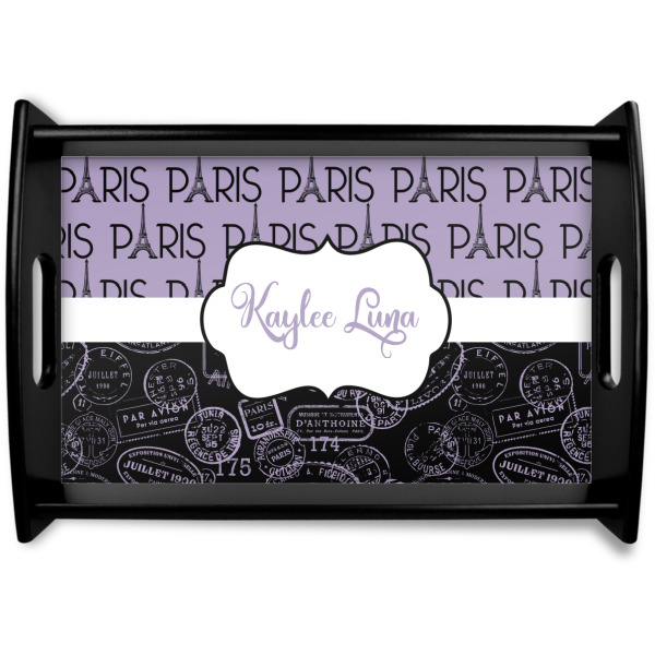 Custom Paris Bonjour and Eiffel Tower Wooden Tray (Personalized)