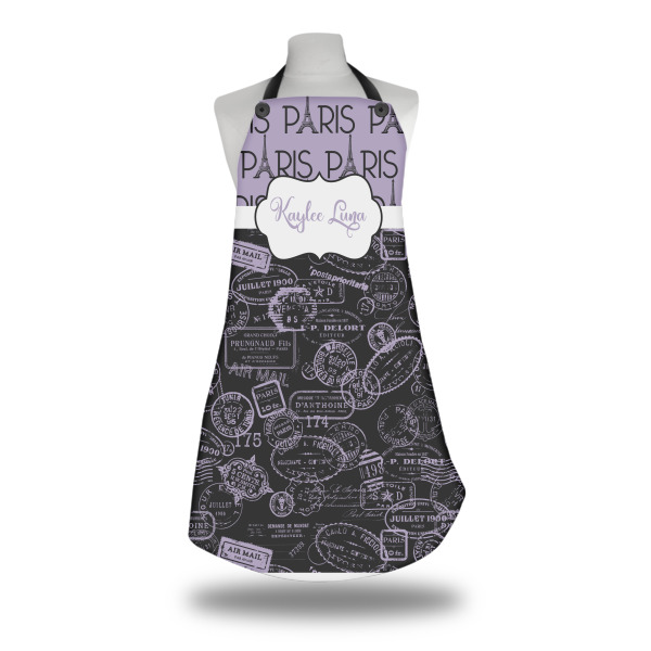 Custom Paris Bonjour and Eiffel Tower Apron w/ Name or Text
