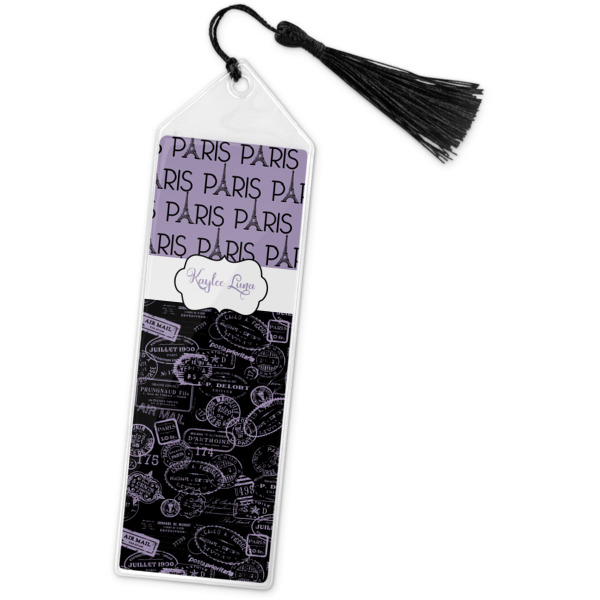 Custom Paris Bonjour and Eiffel Tower Book Mark w/Tassel (Personalized)