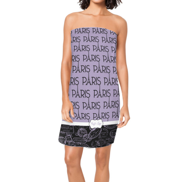 Custom Paris Bonjour and Eiffel Tower Spa / Bath Wrap w/ Name or Text