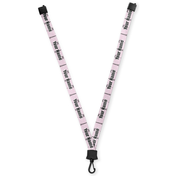 Custom Paris Bonjour and Eiffel Tower Lanyard (Personalized)