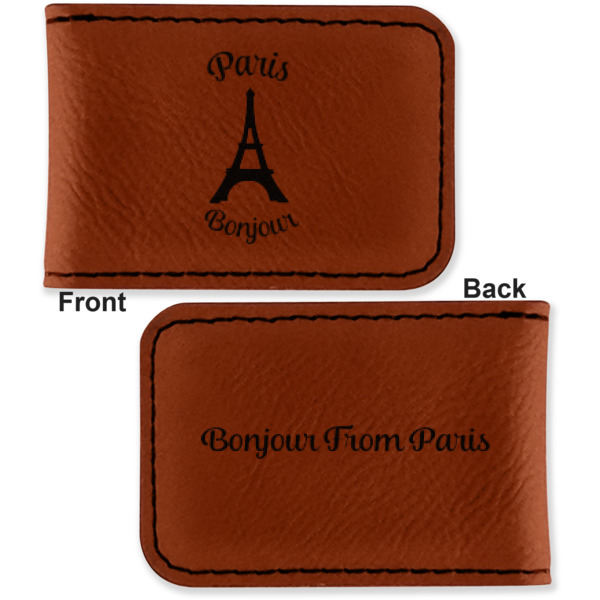 Custom Design - Leatherette Magnetic Money Clip - Front and Back