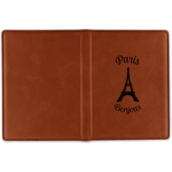 Custom Design - Cognac Leather Passport Holder Outside Single Sided - Apvl