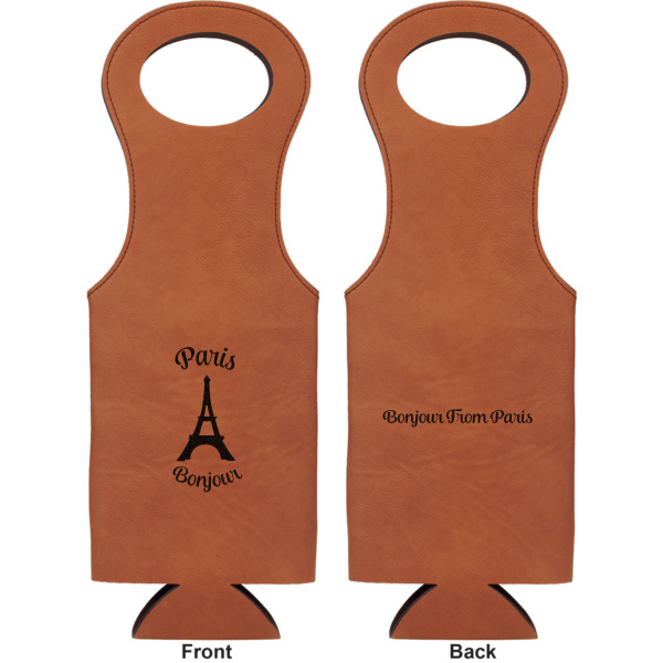 Custom Design - Leatherette Wine Tote Double Sided - Front and Back