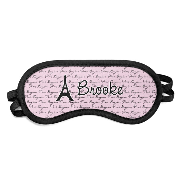 Custom Paris Bonjour and Eiffel Tower Sleeping Eye Mask (Personalized)
