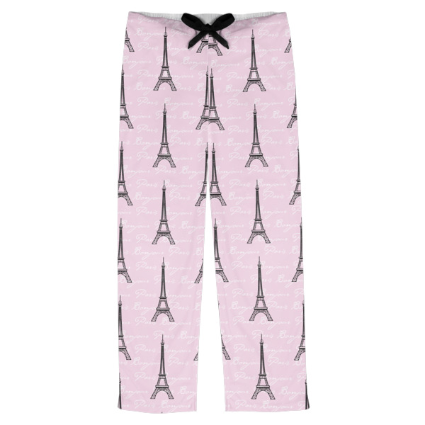 Custom Paris Bonjour and Eiffel Tower Mens Pajama Pants