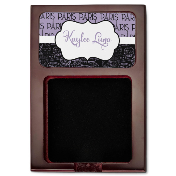 Custom Design - Red Mahogany Sticky Note Holder - Flat