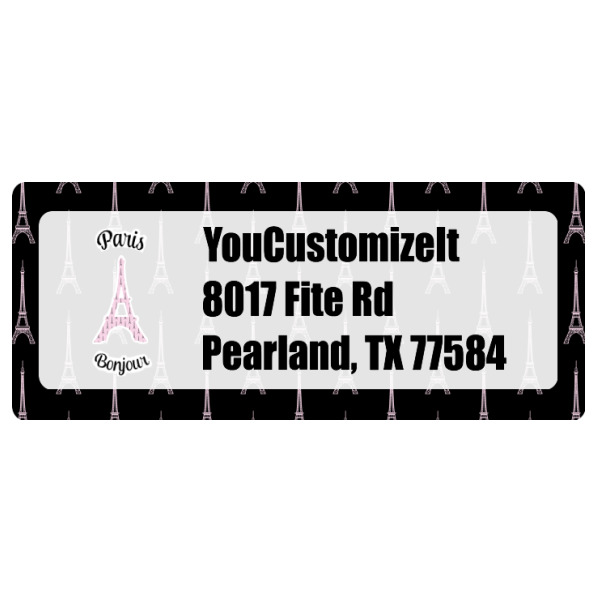 Custom Paris Bonjour and Eiffel Tower Return Address Labels (Personalized)