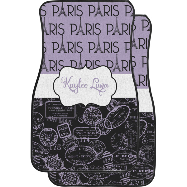 Custom Paris Bonjour and Eiffel Tower Car Floor Mats (Personalized)