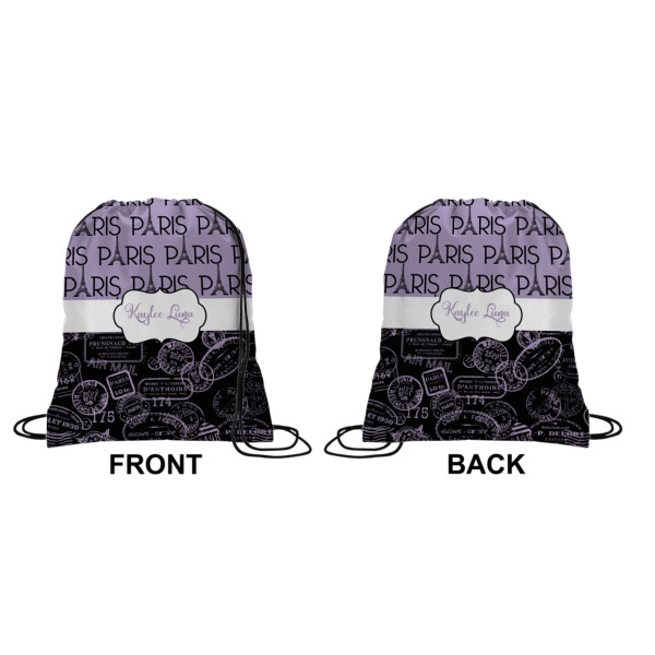 Custom Design - Drawstring Backpack Front & Back Small