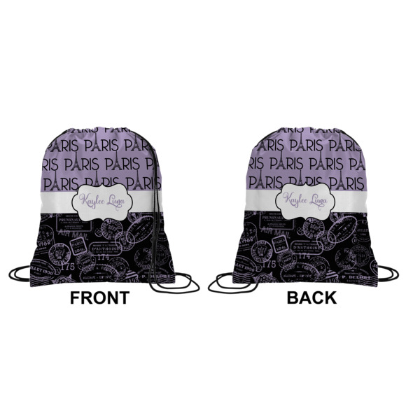 Custom Design - Drawstring Backpack Front & Back Medium