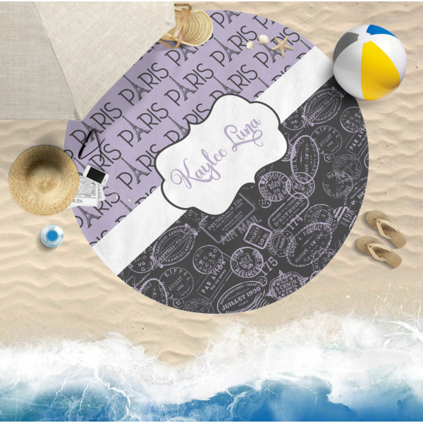 Custom Design - Round Beach Towel Lifestyle