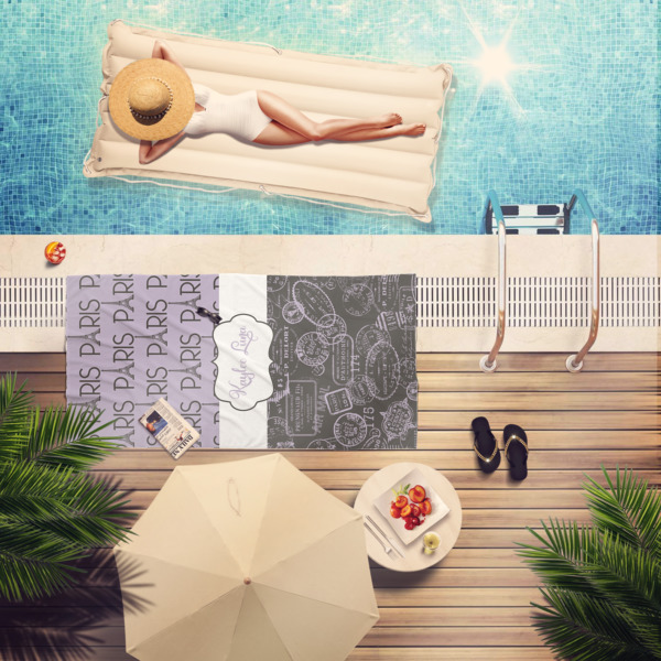Custom Design - Beach Towel - Lifestyle at Pool