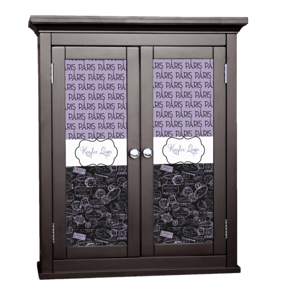 Custom Paris Bonjour and Eiffel Tower Cabinet Decal - Custom Size (Personalized)