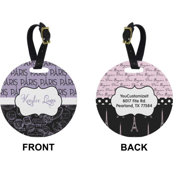 Custom Design - Circle Luggage Tag (Front + Back)