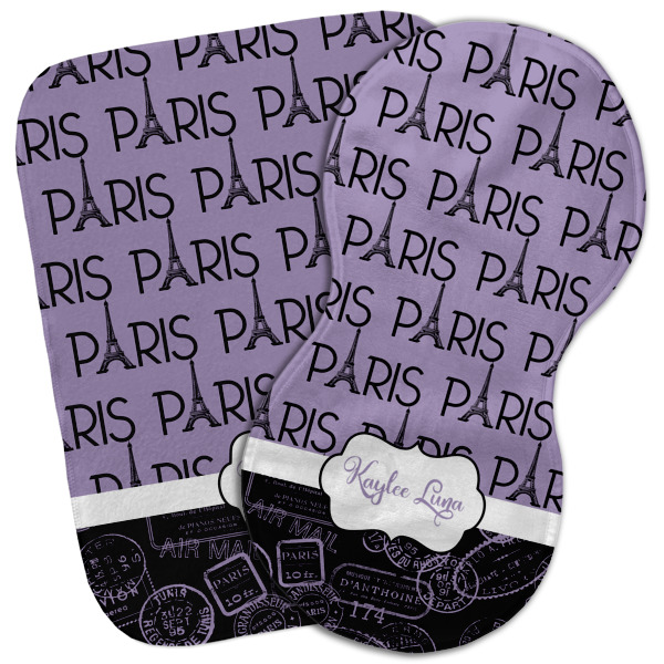Custom Paris Bonjour and Eiffel Tower Burp Cloth (Personalized)