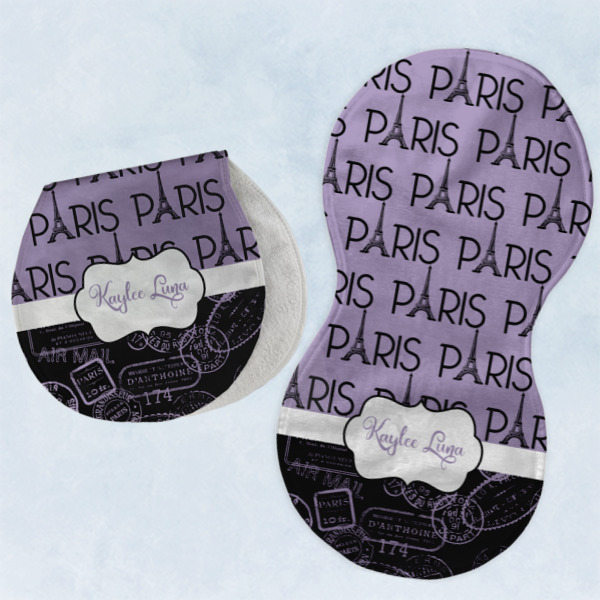 Custom Design - Two Peanut Shaped Burps - Open and Folded