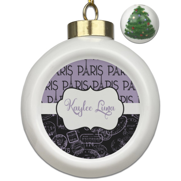 Custom Design Your Own Ceramic Ball Ornament - Christmas Tree