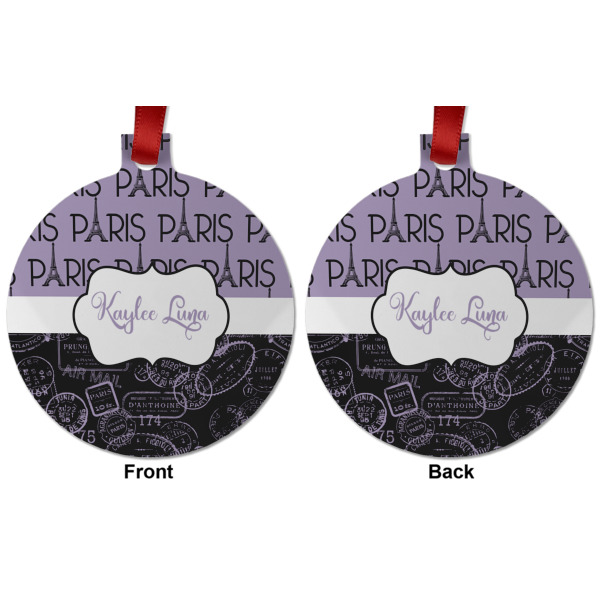 Custom Design - Metal Ball Ornament - Front and Back