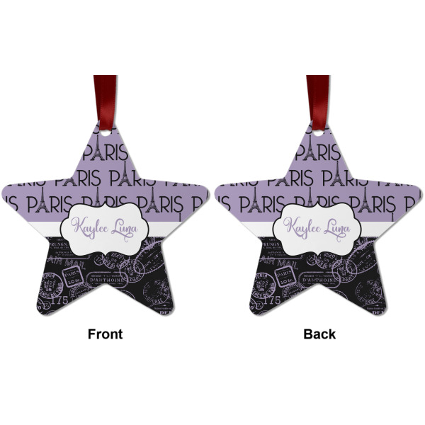 Custom Design - Metal Star Ornament - Front and Back