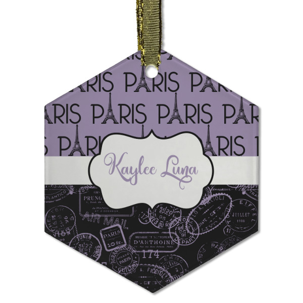 Custom Design - Frosted Glass Ornament - Hexagon