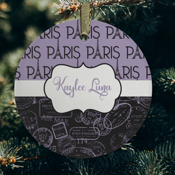 Custom Design - Frosted Glass Ornament - Round (Lifestyle)