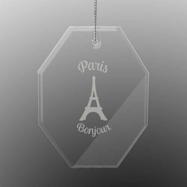 Custom Design - Engraved Glass Ornaments - Octagon