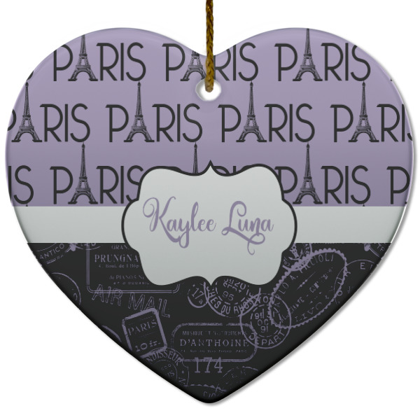 Custom Design - Ceramic Flat Ornament - Heart (Front)