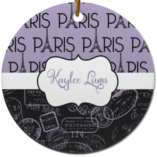 Custom Design - Ceramic Flat Ornament - Circle (Front)