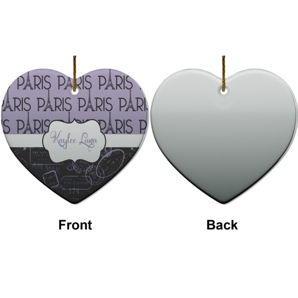 Custom Design - Ceramic Flat Ornament - Heart Front & Back (APPROVAL)