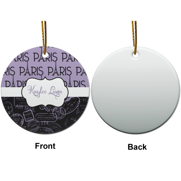 Custom Design - Ceramic Flat Ornament - Circle Front & Back (APPROVAL)