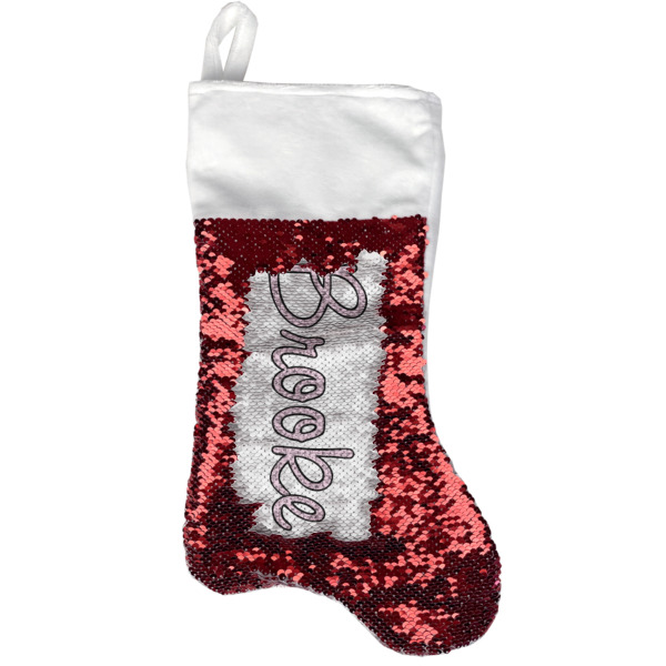 Custom Design - Red Sequin Stocking - Front
