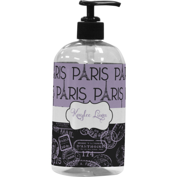 Custom Paris Bonjour and Eiffel Tower Plastic Soap / Lotion Dispenser (Personalized)