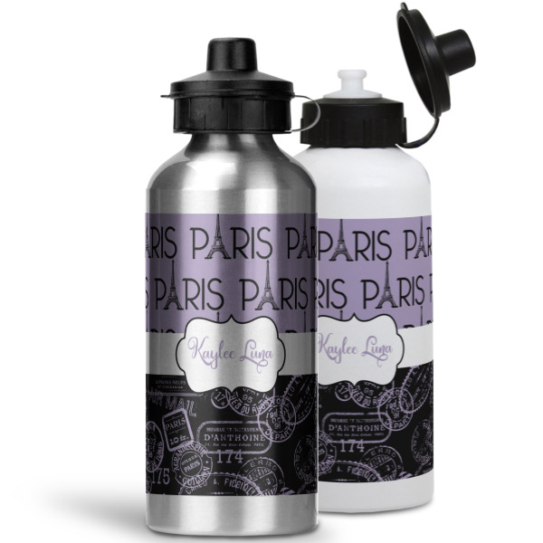 Custom Design - Aluminum Water Bottles - MAIN (white &silver)