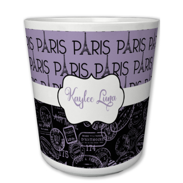 Custom Paris Bonjour and Eiffel Tower Plastic Tumbler 6oz (Personalized)