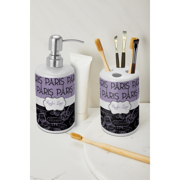 Custom Design - Ceramic Bathroom Accessories - LIFESTYLE (toothbrush holder & soap dispenser)
