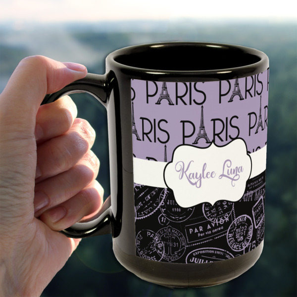 Custom Design - 15oz. Black Mug - Lifestyle