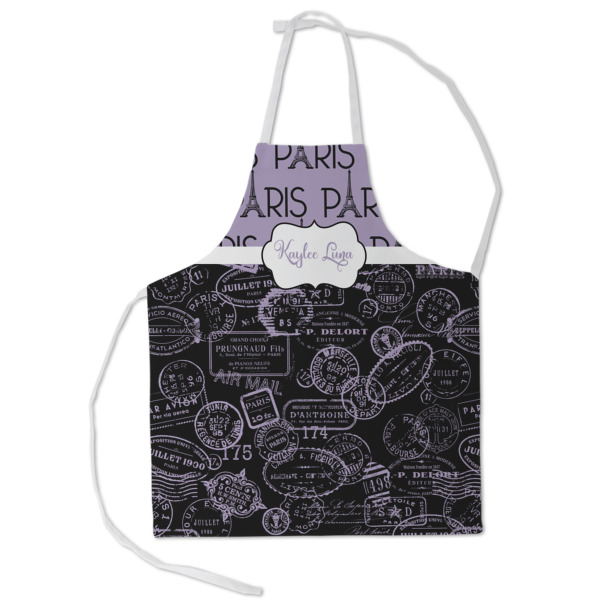 Custom Paris Bonjour and Eiffel Tower Kid's Apron - Small (Personalized)