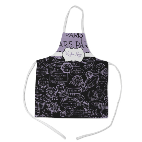 Custom Paris Bonjour and Eiffel Tower Kid's Apron w/ Name or Text