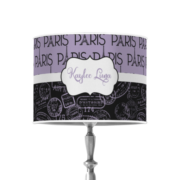 Custom Design - 8" Drum Lampshade - ON STAND (Poly Film)